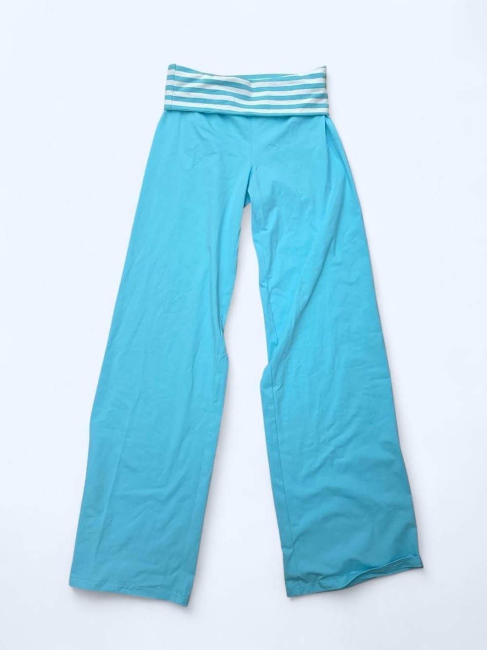 many many clothes turquoise striped foldover pants